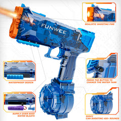Funwee water gun high-capacity tank enabling longer play sessions.