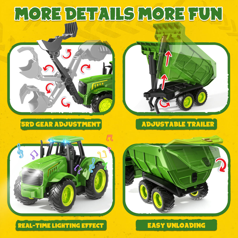 Funwee front loader green; great for interactive digging play.