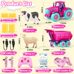 Funwee RC tractor toy set rechargeable battery pack for extended play