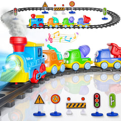 Funwee Steam Track Train locomotive with lights fuels imaginative pretend travel.