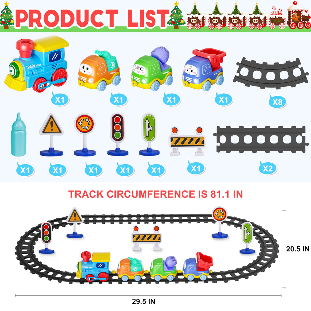 Funwee Steam Track Train magnetic connection enables quick, secure car linking.