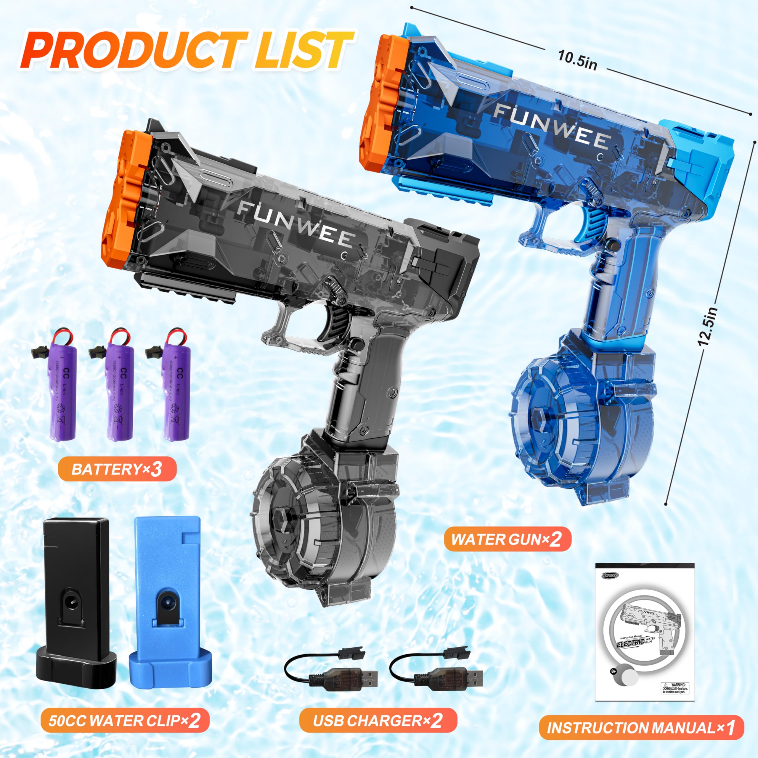 Funwee waterproof design protects electronics during splash filled fun.