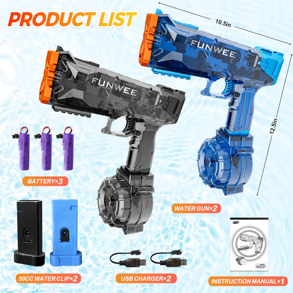 Funwee waterproof design protects electronics during splash filled fun.