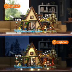 FUNWHOLE A-Frame cabin balcony telescope invites imaginative exploration.