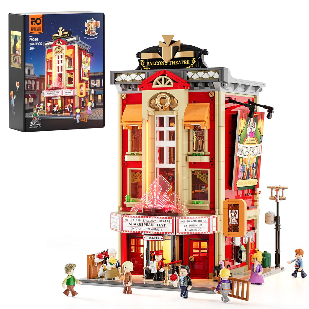 FunWHOLE Balcony-Theatre facade with ornate entrance and LED lighting for dramatic display.