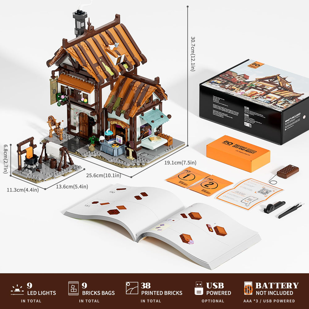 FUNWHOLE brick-city compatible design supports expanding medieval town setups