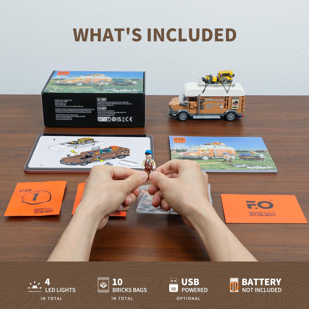 FUNWHOLE Carpentry Van roof tools are removable for interactive play