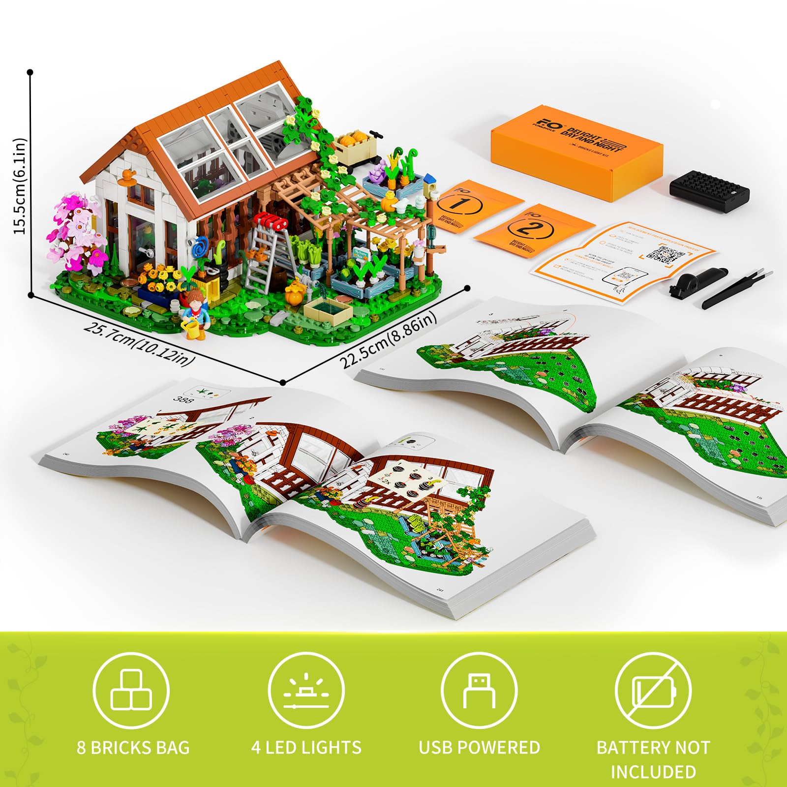 FUNWHOLE display-assembly-ready set for immersive garden scenes