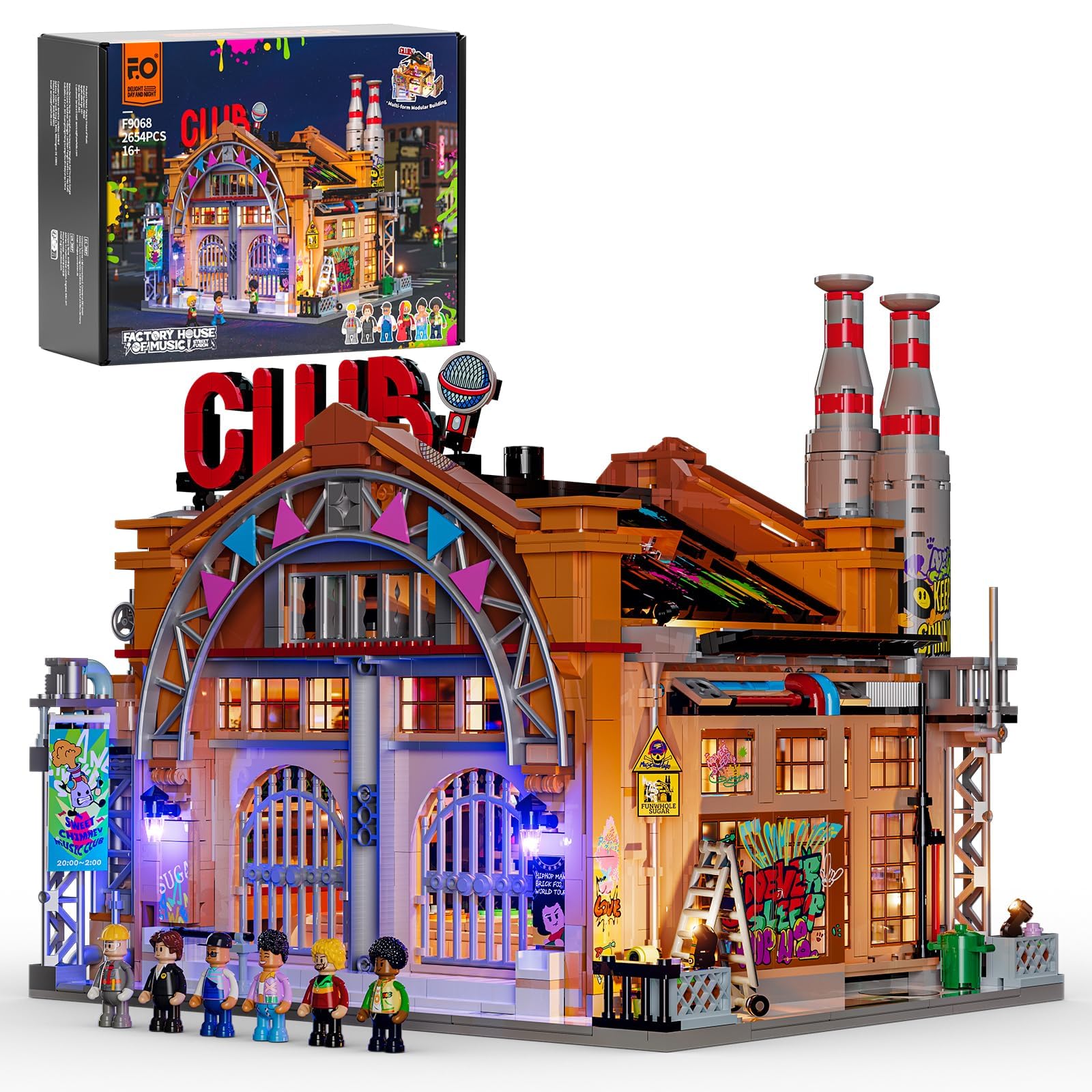 FUNWHOLE Factory House of Music bricks showcase a bold, modular city vibe for storytelling.