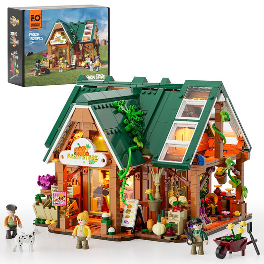 Funwhole Farm-Store exterior porch lights enhance display and ambiance.