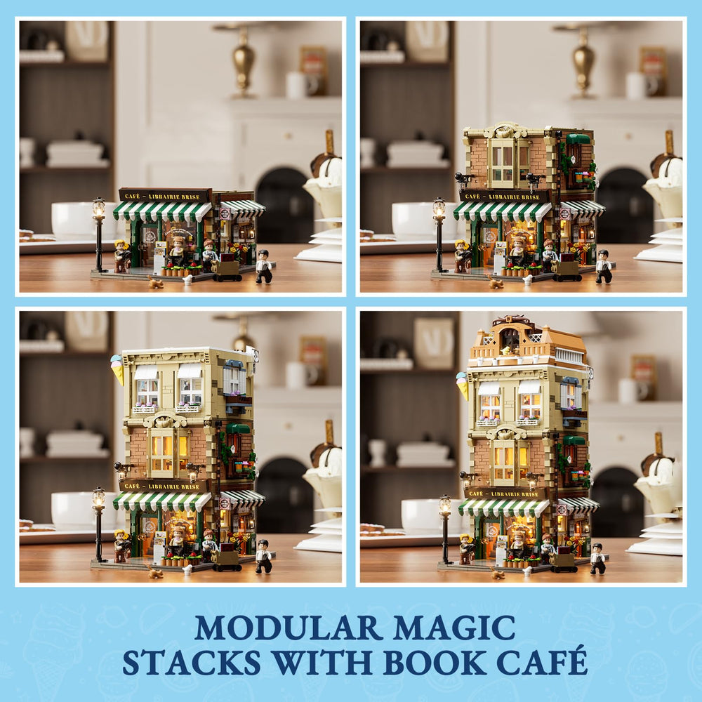 FUNWHOLE Gelato Store baseplate 32x26 connects with other modular sets for expanded scenes