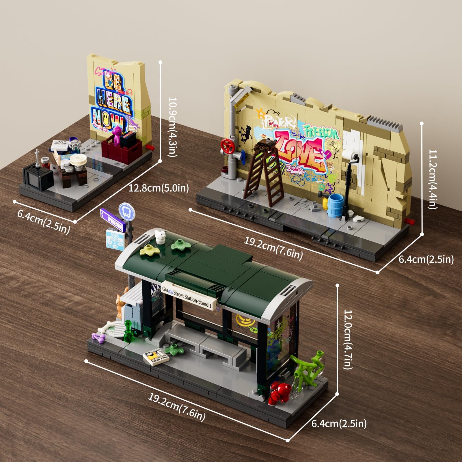 FUNWHOLE Graffiti Bus Stop DIY sticker sheets enable extra customization