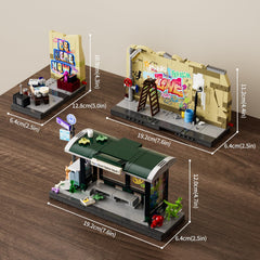 FUNWHOLE Graffiti Bus Stop DIY sticker sheets enable extra customization
