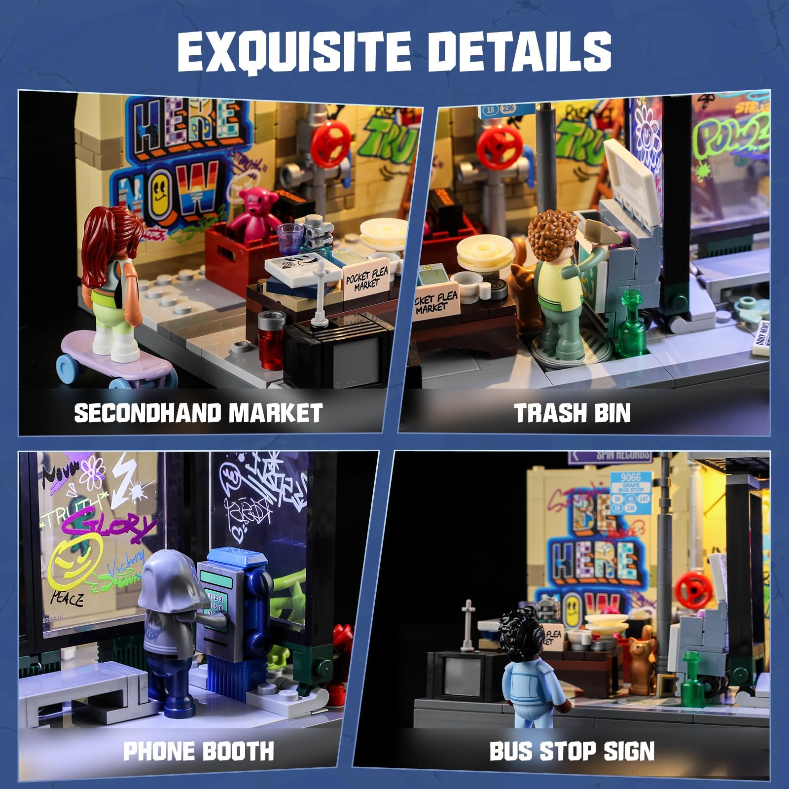 FUNWHOLE Graffiti Bus Stop figures collection features bold characters for imaginative play