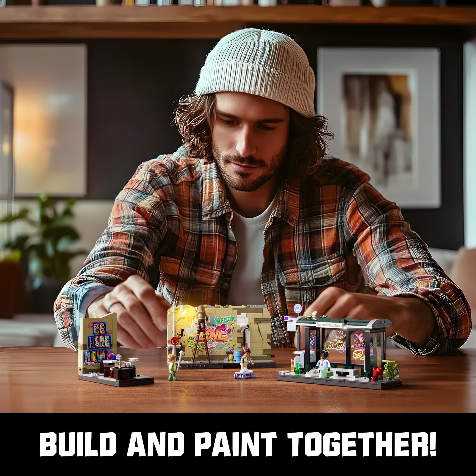 FUNWHOLE Graffiti Bus Stop flea-market module broadens display options for collectors