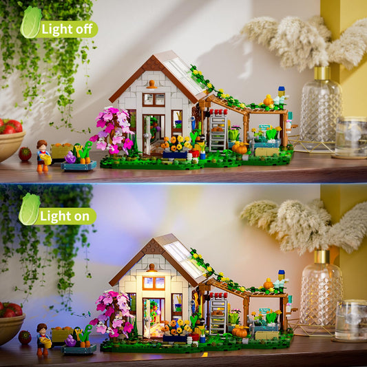 FUNWHOLE greenhouse interior with detailed plants adds realistic garden accents for builds
