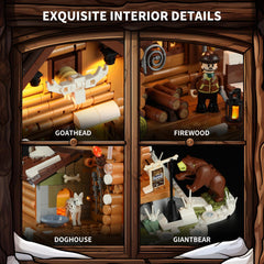 FUNWHOLE Hunting-Cabin upstairs bedroom interior; a relaxing retreat within the two-level design.