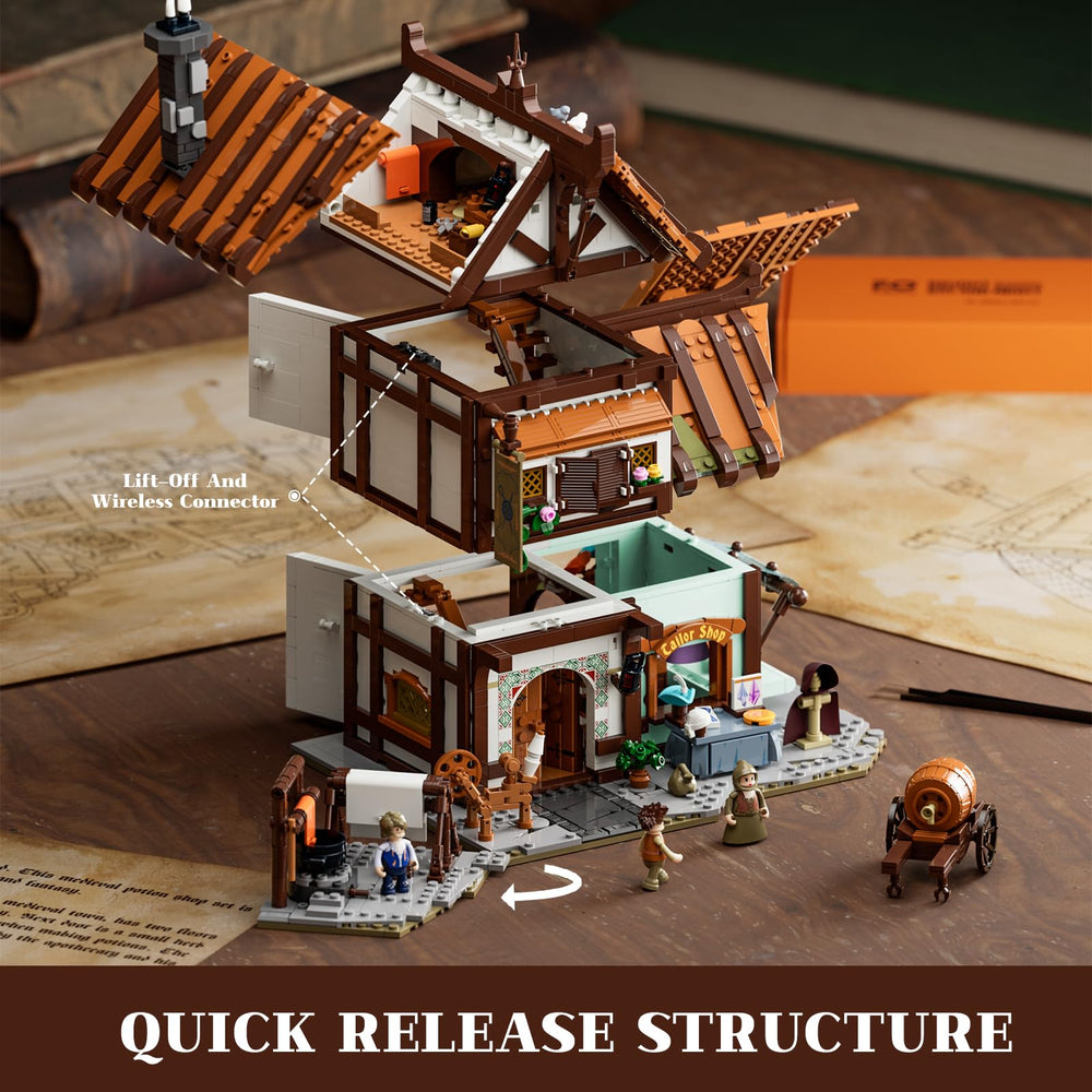 FUNWHOLE interior workspace with detailed tailoring area for imaginative builds