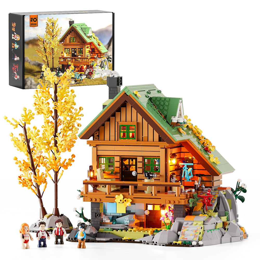 FUNWHOLE Mountain-Cabin House Pieces for an immersive build experience