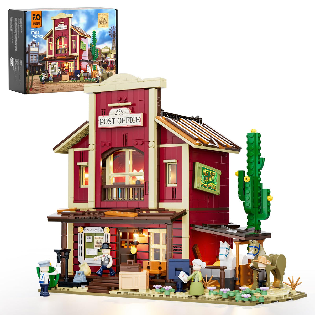FUNWHOLE Old West Post Office front facade for classic display.