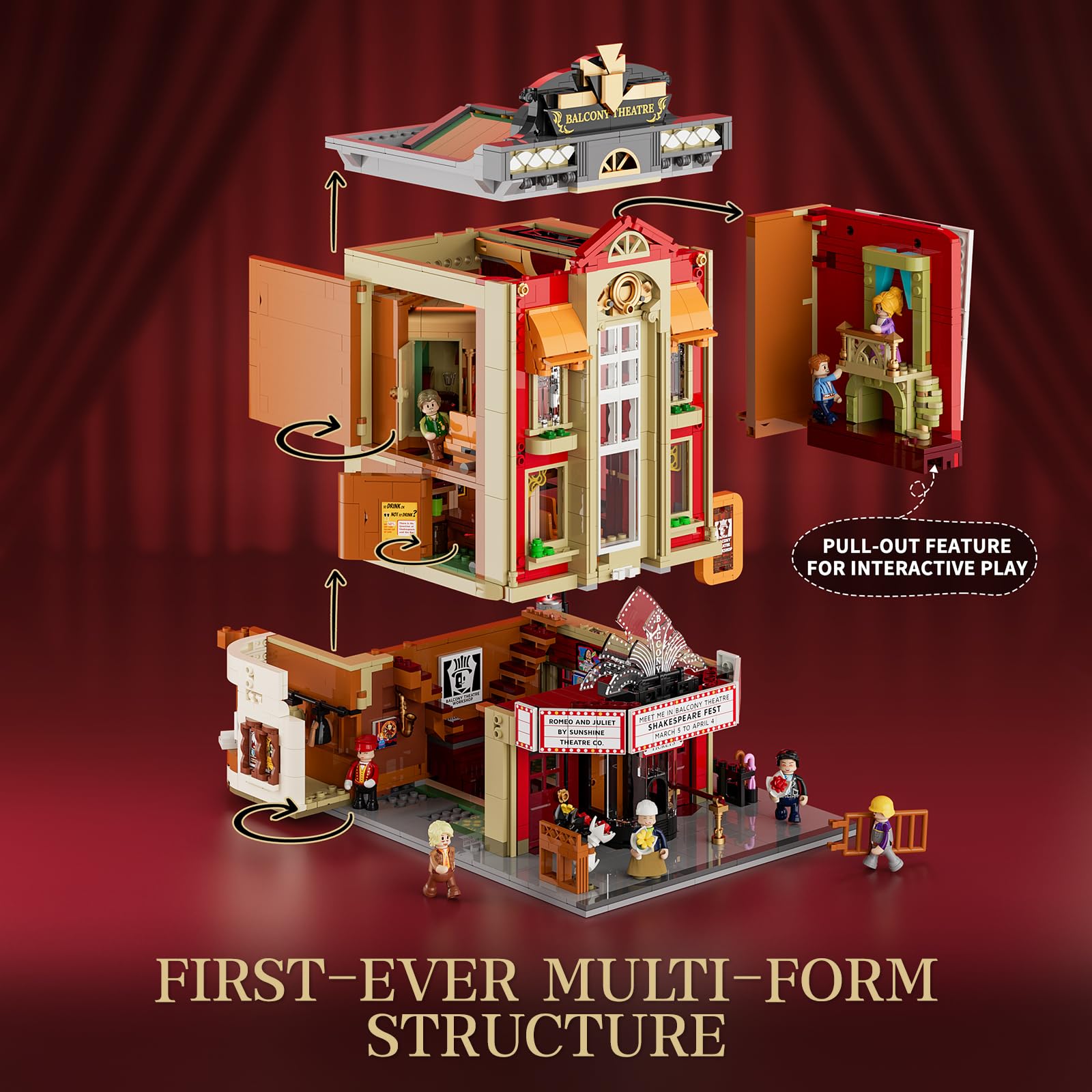 FunWHOLE panoramic open structure showing pull-out stage and accessible levels.