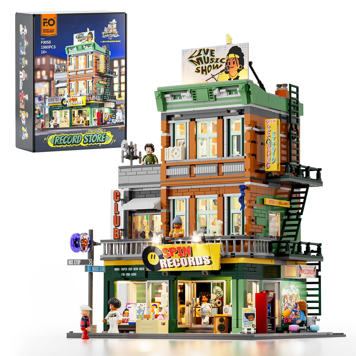 FUNWHOLE Record Store Front View with Street Fusion design for a striking shelf display.