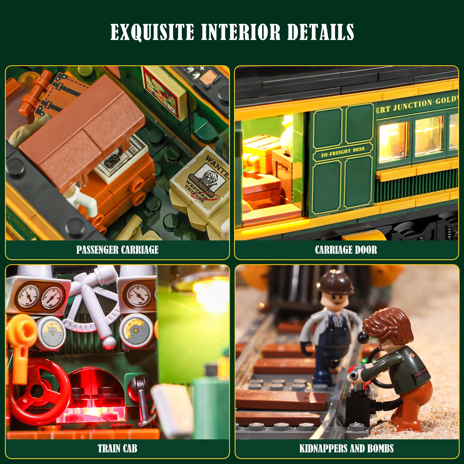 FUNWHOLE west log car lighting enhances realistic freight train moments.