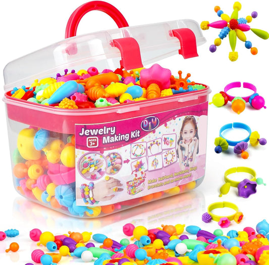 FUNZBO snap pop beads bracelet kit enhances fine motor skills and creativity.