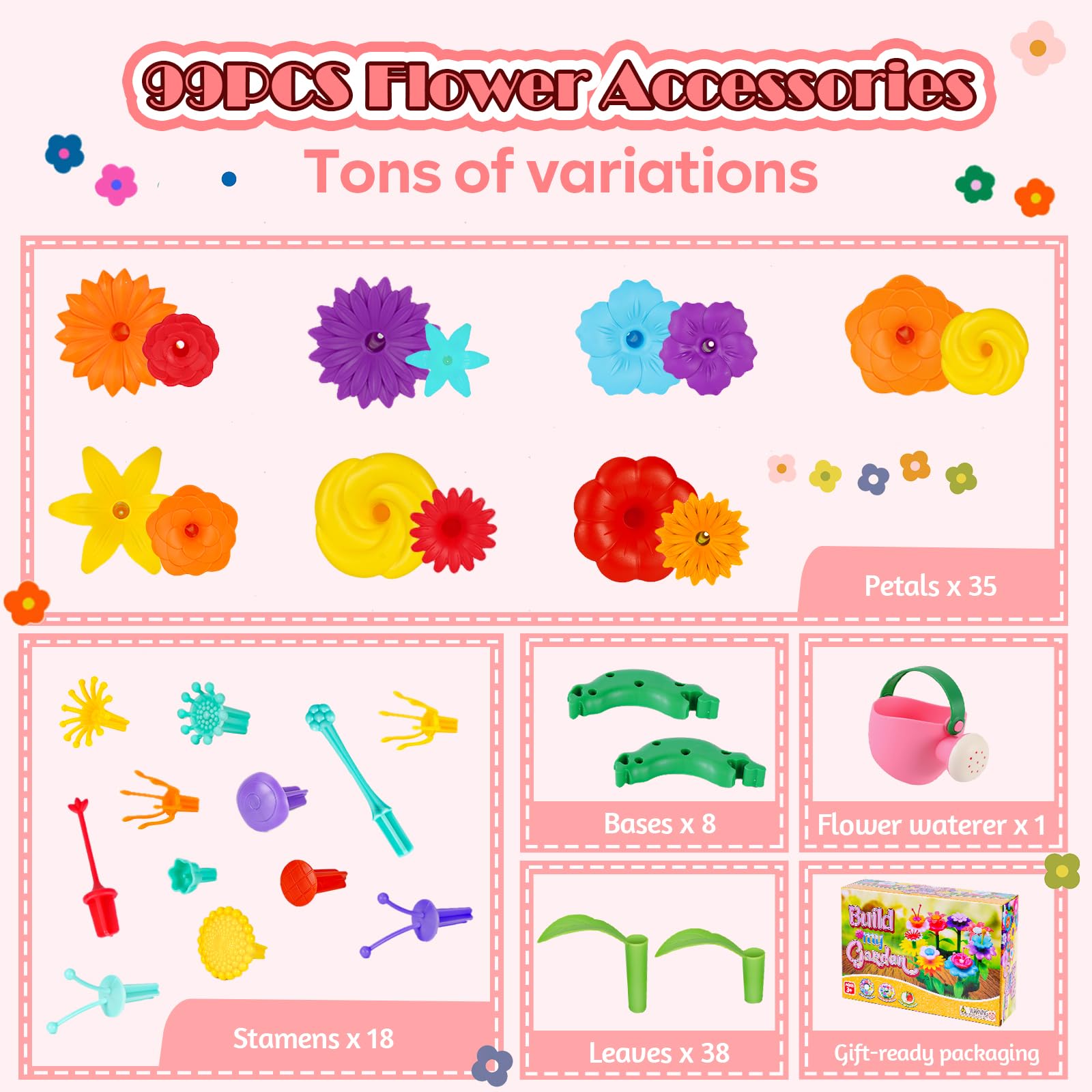 FUNZBO vibrant color variety sparks imaginative flower designs and storytelling play.