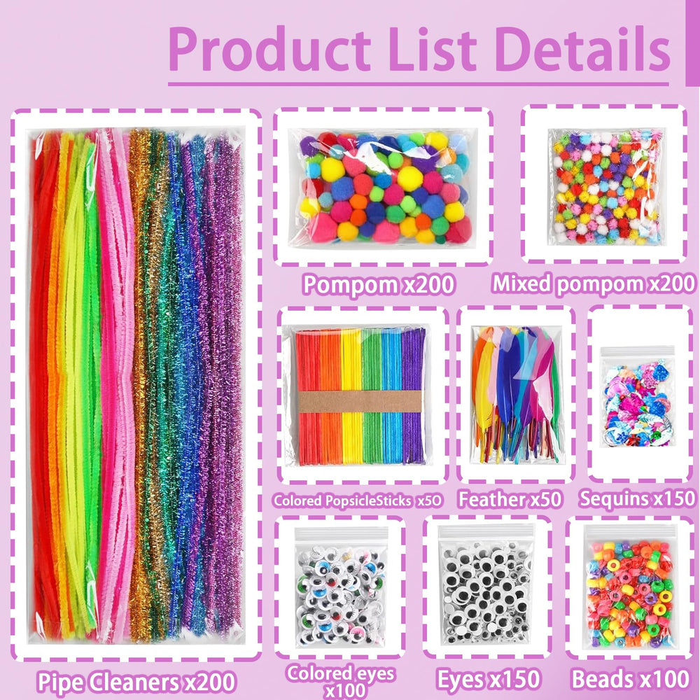 FUNZBO craft kit with pom-poms for colorful crafts and sensory projects