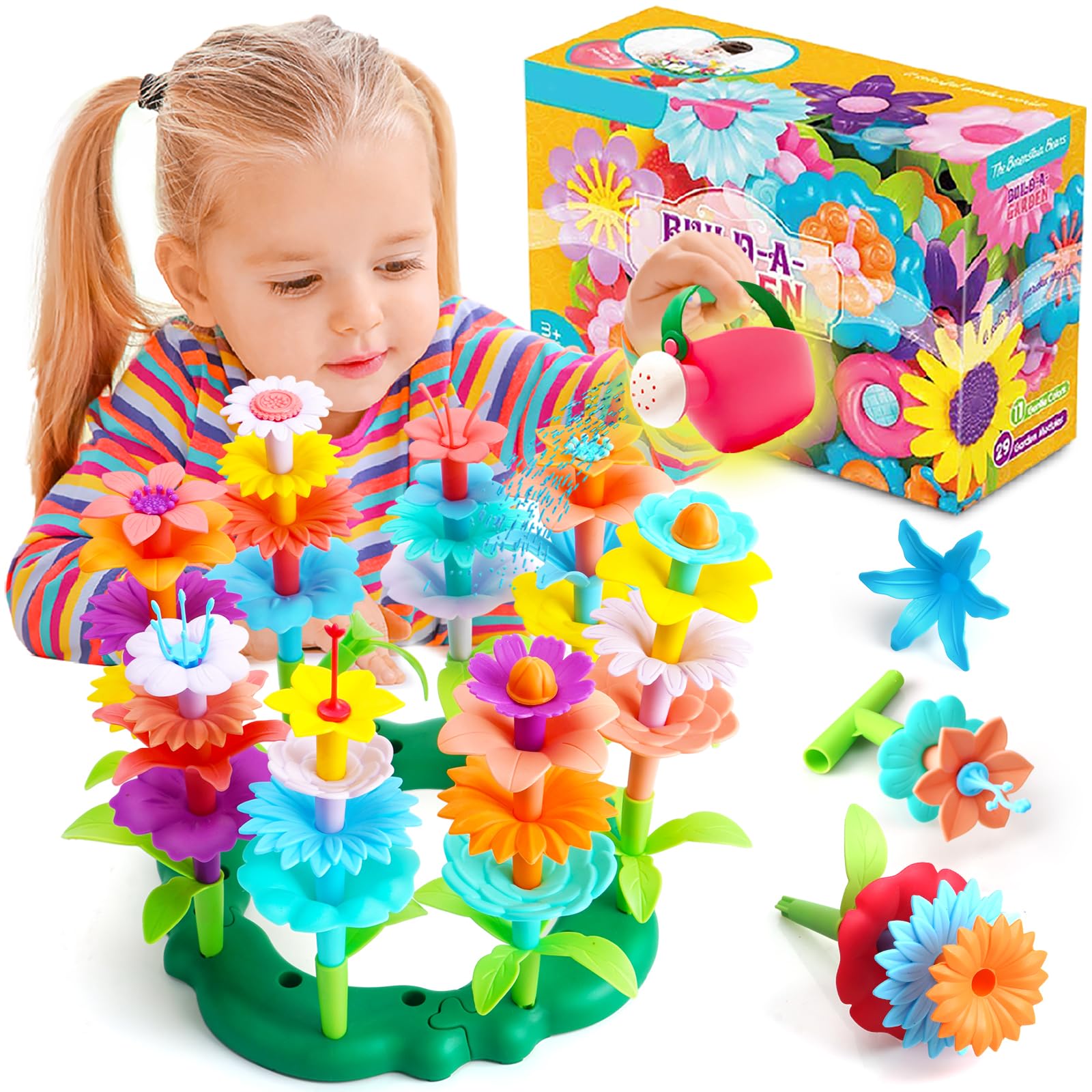 FUNZBO Flower Garden pieces showing secure connections for stable designs