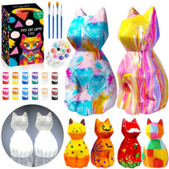 FUNZBO paint-your-own-cat-lamp kit contents for creative kids and families
