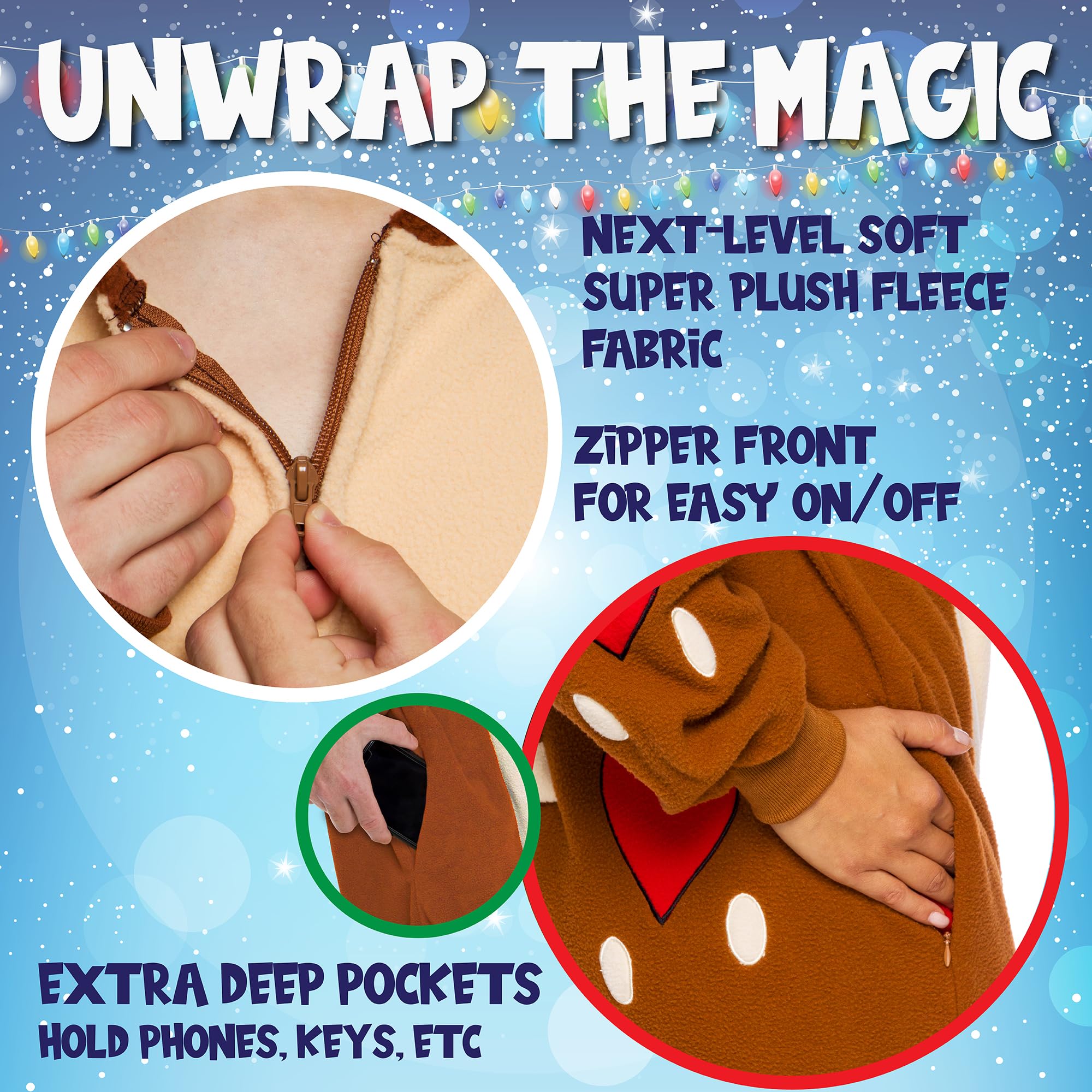 Funziez One-piece pajama warmth, easy care and relaxed fit for holidays