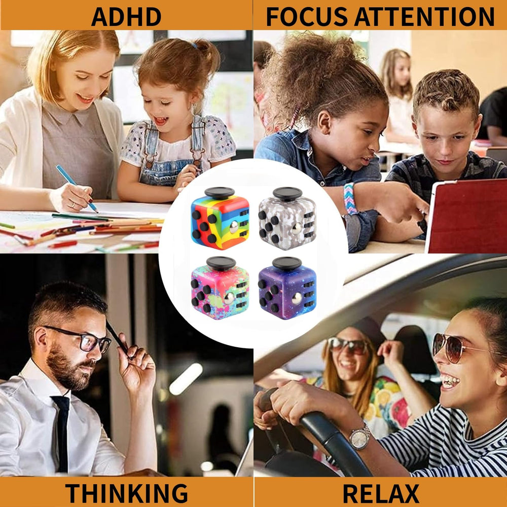 FUOOO desk-use fidget cube in action; supports focus during work or study.