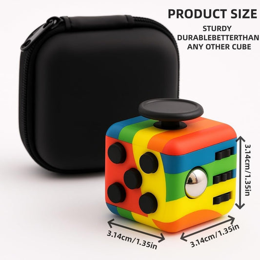 FUOOO 4-pack fidget cube six sides design; engages senses to improve focus.