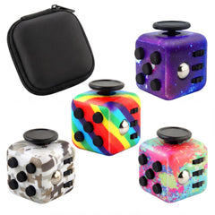 FUOOO 4-pack fidget cube stress relief toy, compact anxiety relief on the go.