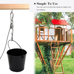 Kids enjoy hands-on learning with the FUQUN treehouse pulley system.