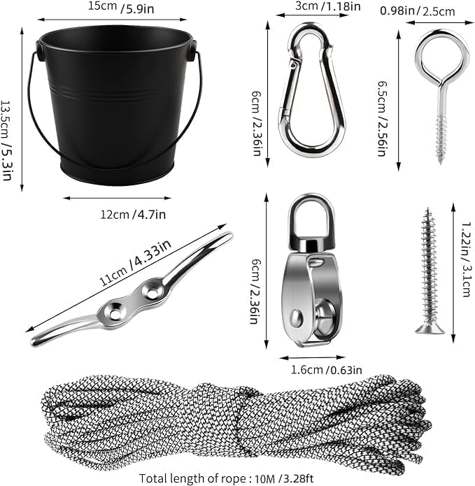 FUQUN pulley mounted on a sturdy branch for easy lifting and transport.