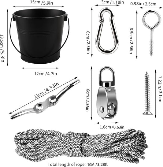 FUQUN pulley mounted on a sturdy branch for easy lifting and transport.