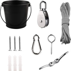 FUQUN treehouse pulley system with bucket cable ready for backyard adventures.