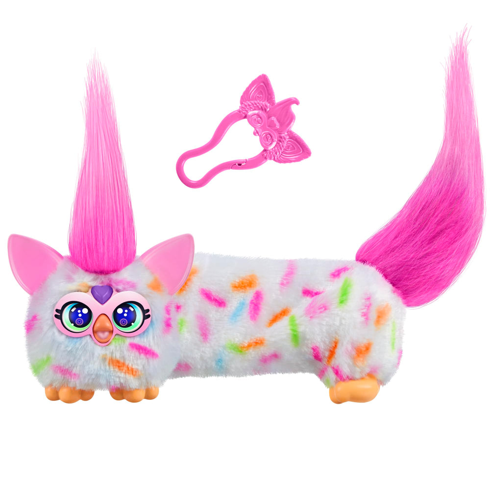 Furby DJ Furblets Berry-Cup-Cake front view shows playful design for cuddly play and display.