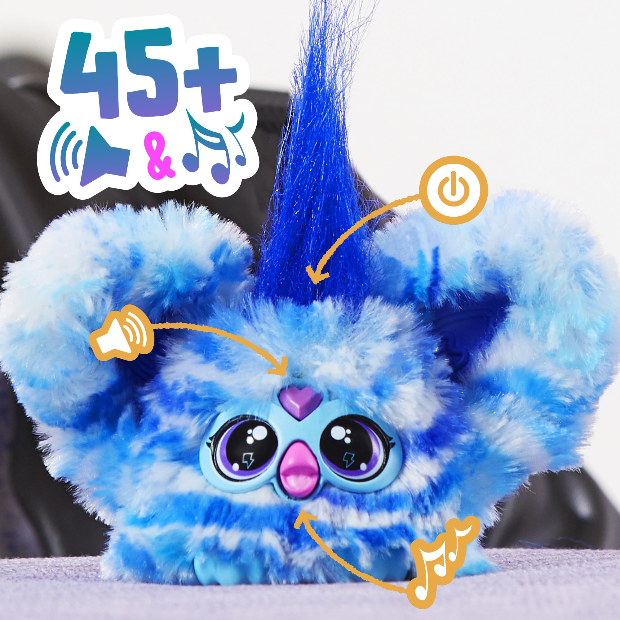 Two-pack Furby Furblets: portable plush with clips for bags and backpacks.