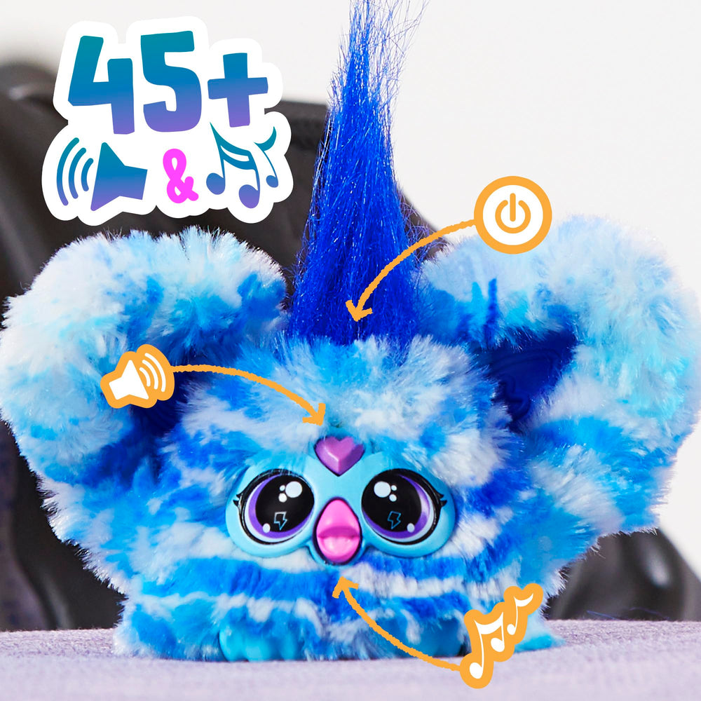 Two-pack Furby Furblets: portable plush with clips for bags and backpacks.