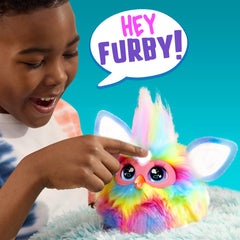 Furby interactive plush face responds to kids actions.