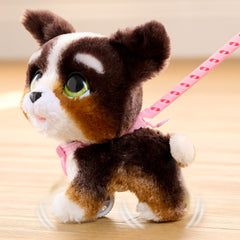 FurReal Bernedoodle collar and leash detail for guided walking fun