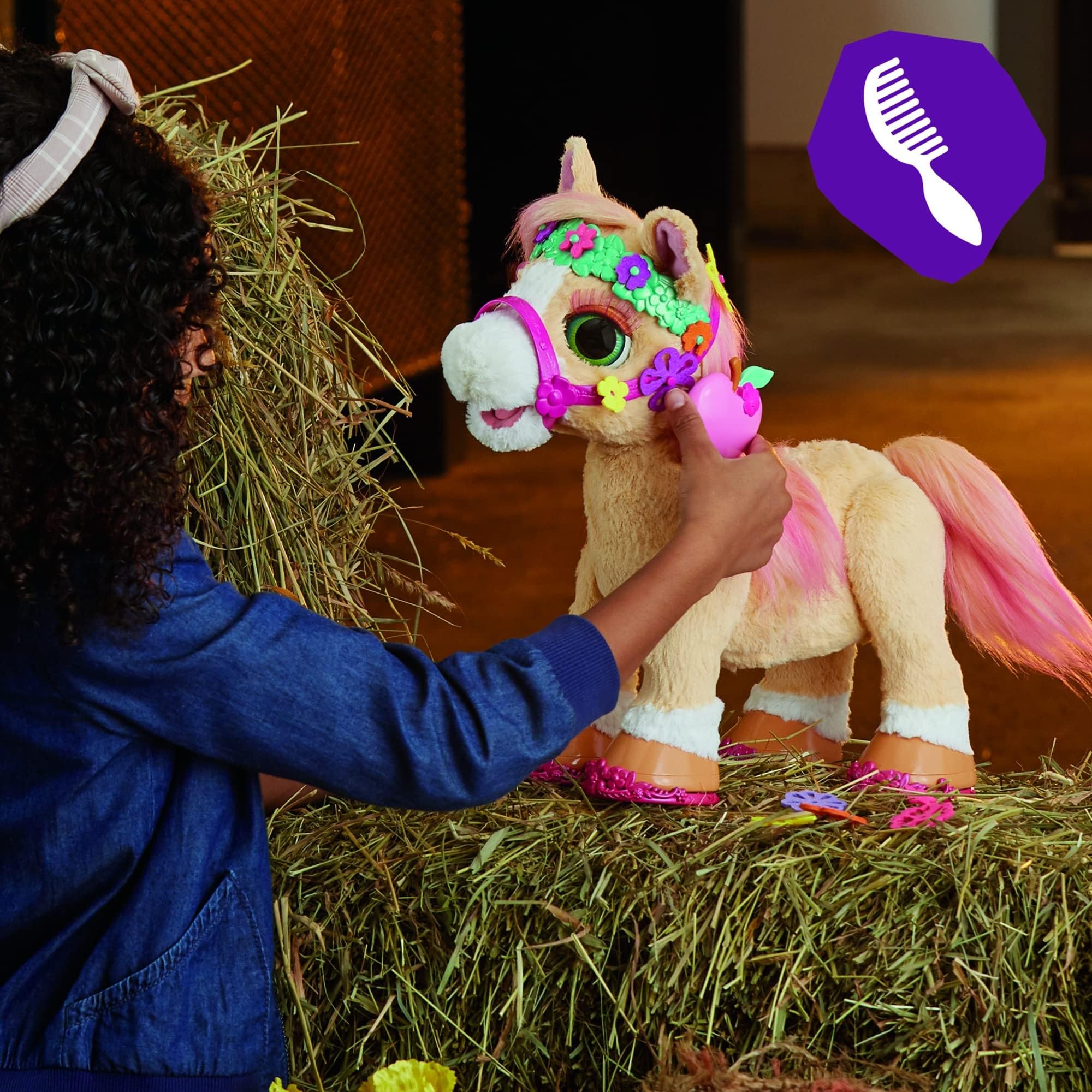 FurReal Cinnamon nighttime snuggle mode with soothing sounds for bedtime