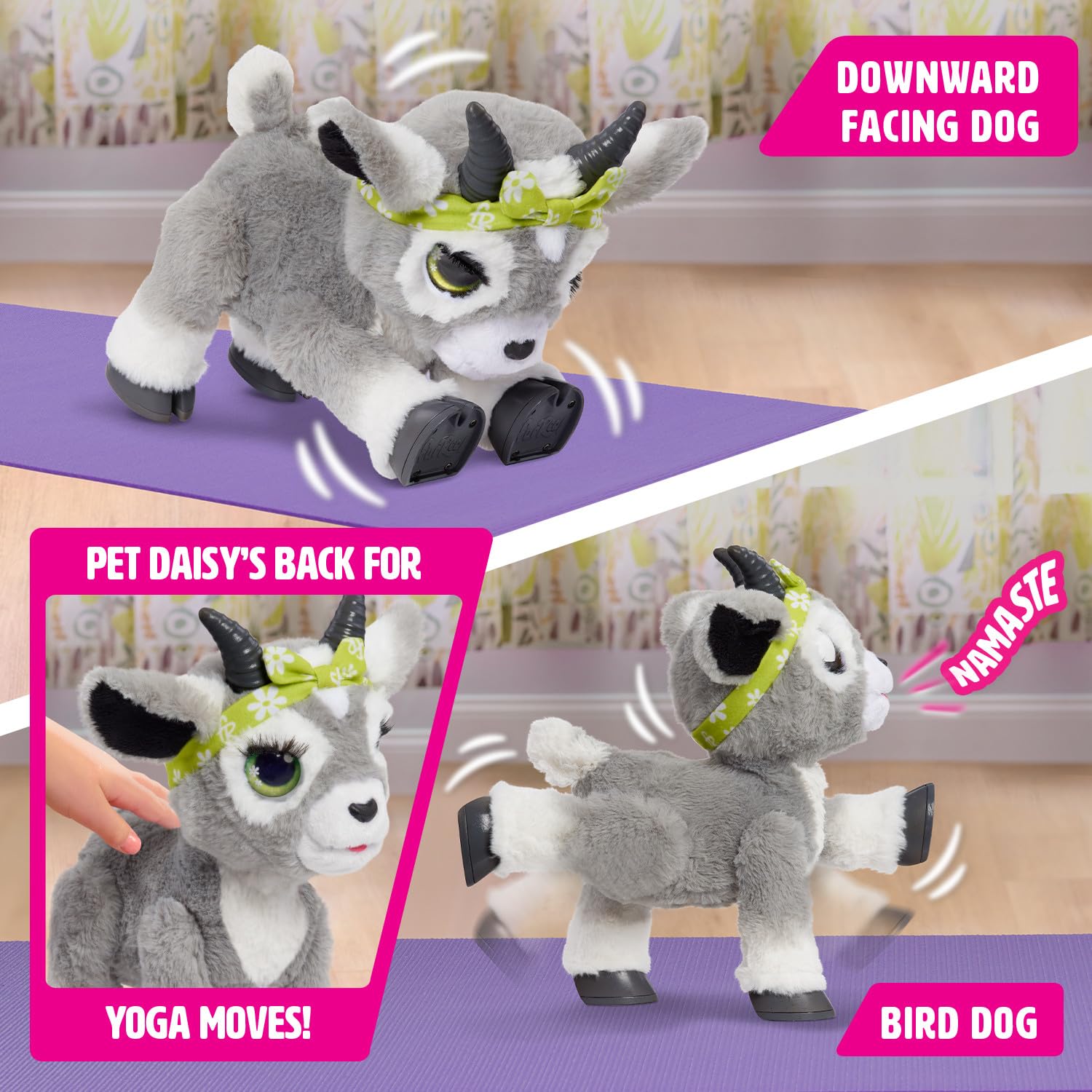 Daisy with a green head wrap adds cheer to cozy storytelling and playtime.
