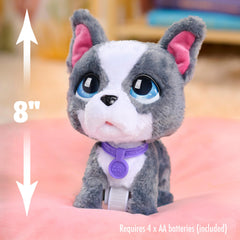 FurReal French Bulldog walking action with wobbling head demonstrating playful movement