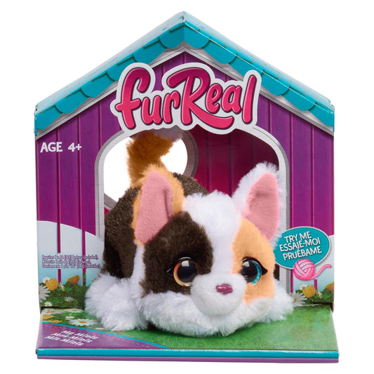 FurReal My Minis kitty front view showing soft fur and friendly face, promotes cuddly play