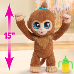 FurReal Peanut held in a child’s arms showing cuddle-and-carry benefit